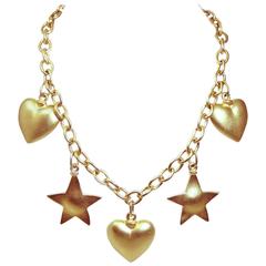 Vintage Stars 
Hearts Charm Necklace