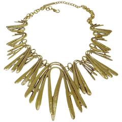 Famous Oscar De La Renta Signed Spike Bib Necklace 3