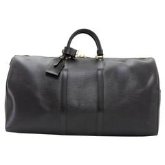 Louis Vuitton Keepall 50 Black Epi Leather Travel Bag