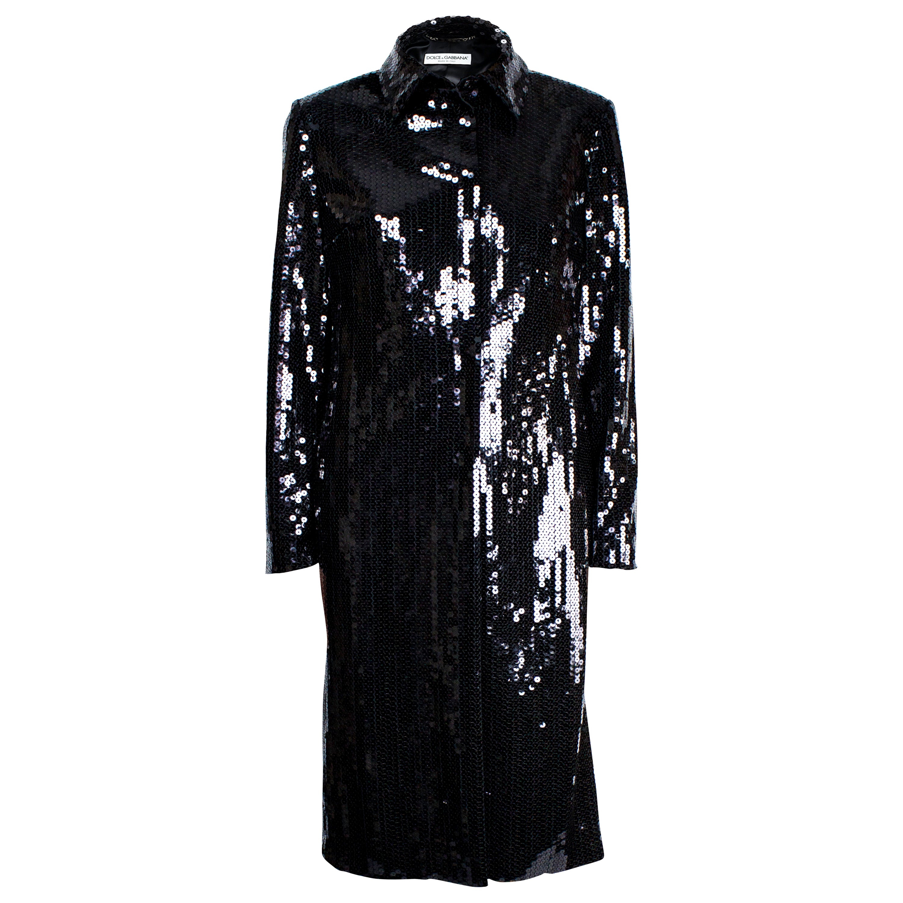 Dolce & Gabbana black sequin evening coat, Fall/winter 2012-2013 For Sale