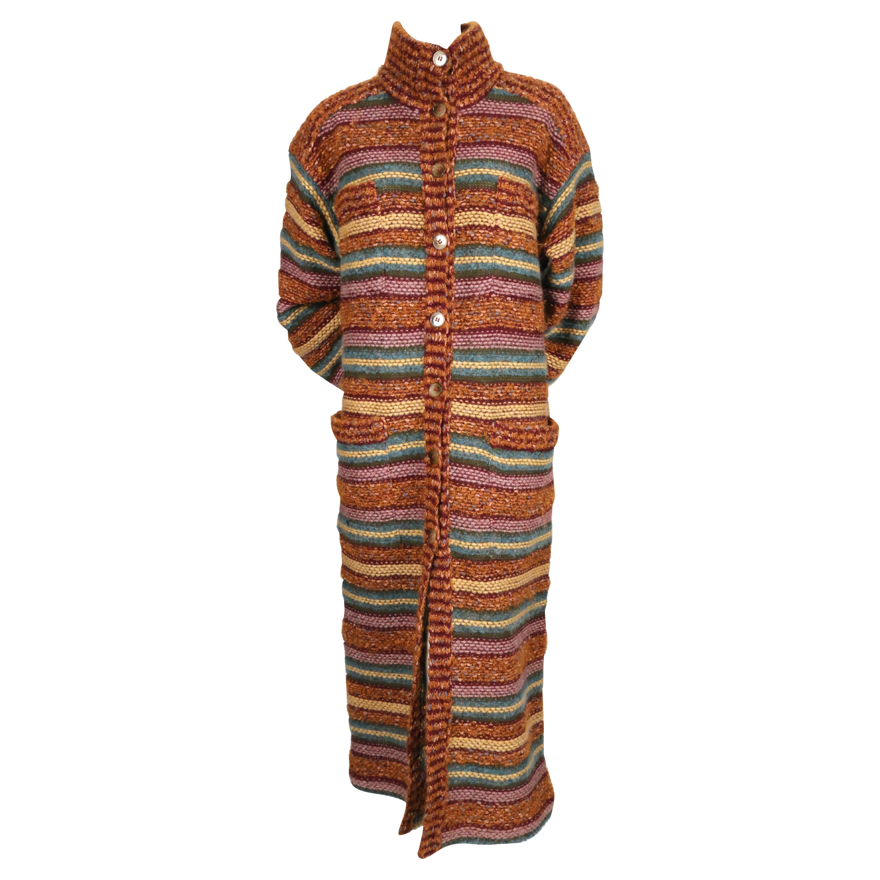 1970er MISSONI langer Pullover-Mantel im Angebot