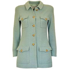 1996 Vintage Chanel  Azure Wool Jacket