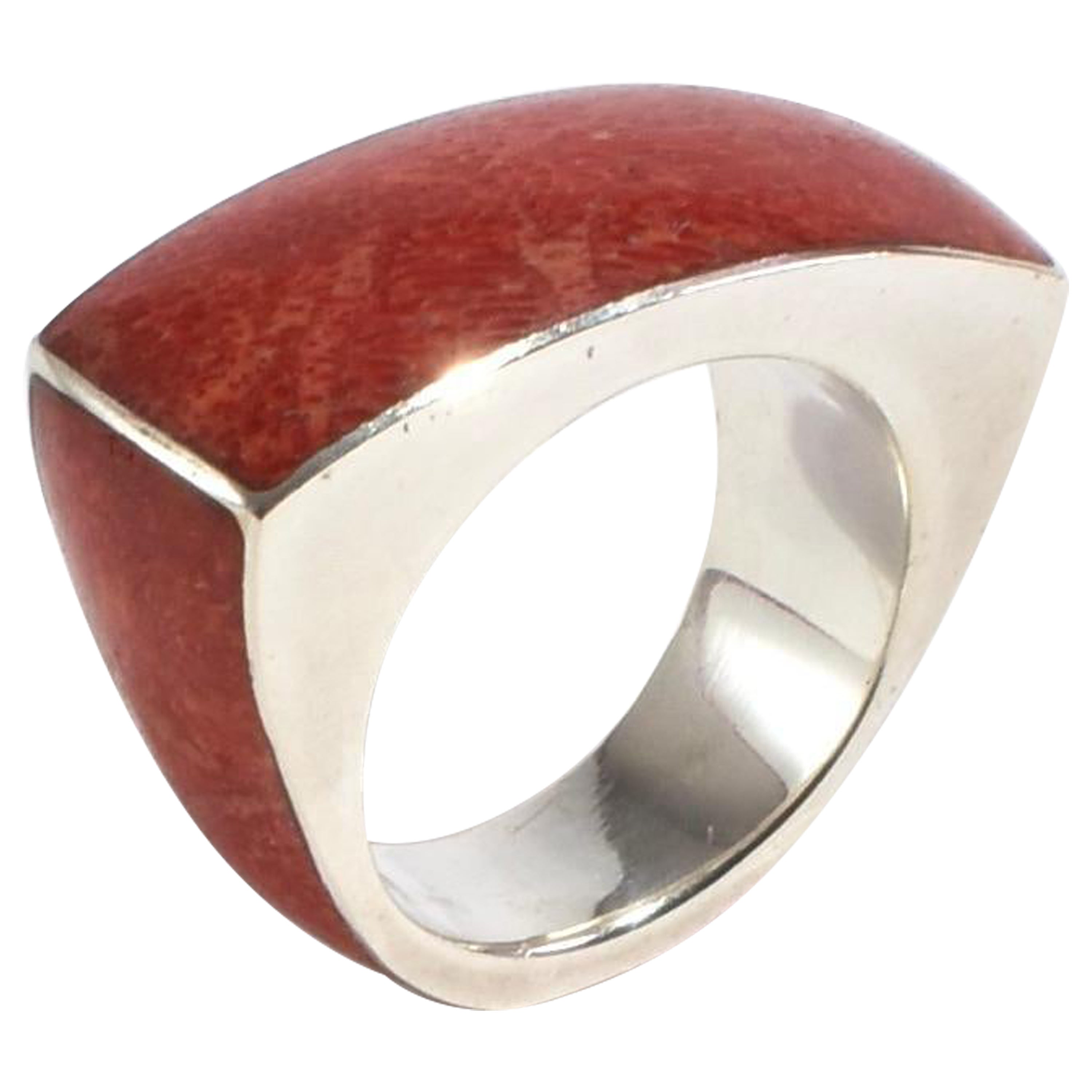 Statement Style Malik Coral Gold Ring by Origen main image 1