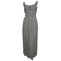 MIU MIU floral maxi dress with Broderie Anglaise lace trim