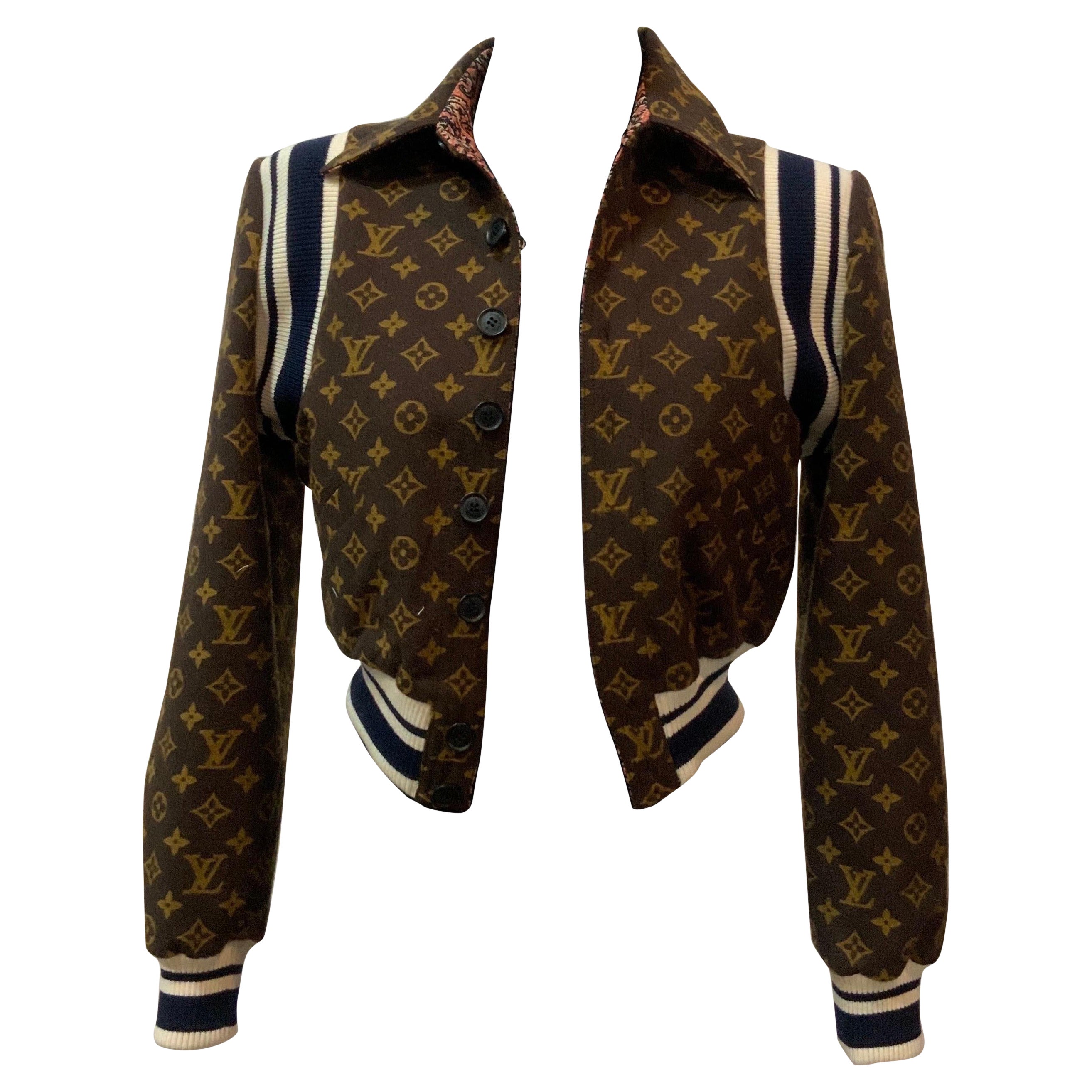 Louis Vuitton Shearling Embossed Monogram Jacket BLACK. Size 46