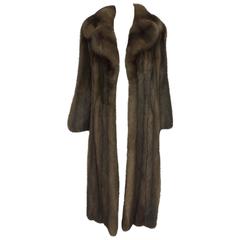 Full length sable fur coat silver tipped Aladino Stefani custom made 1980s 3