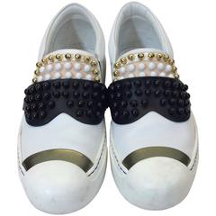 Fendi Karl Studded Leather Sneakers 4
