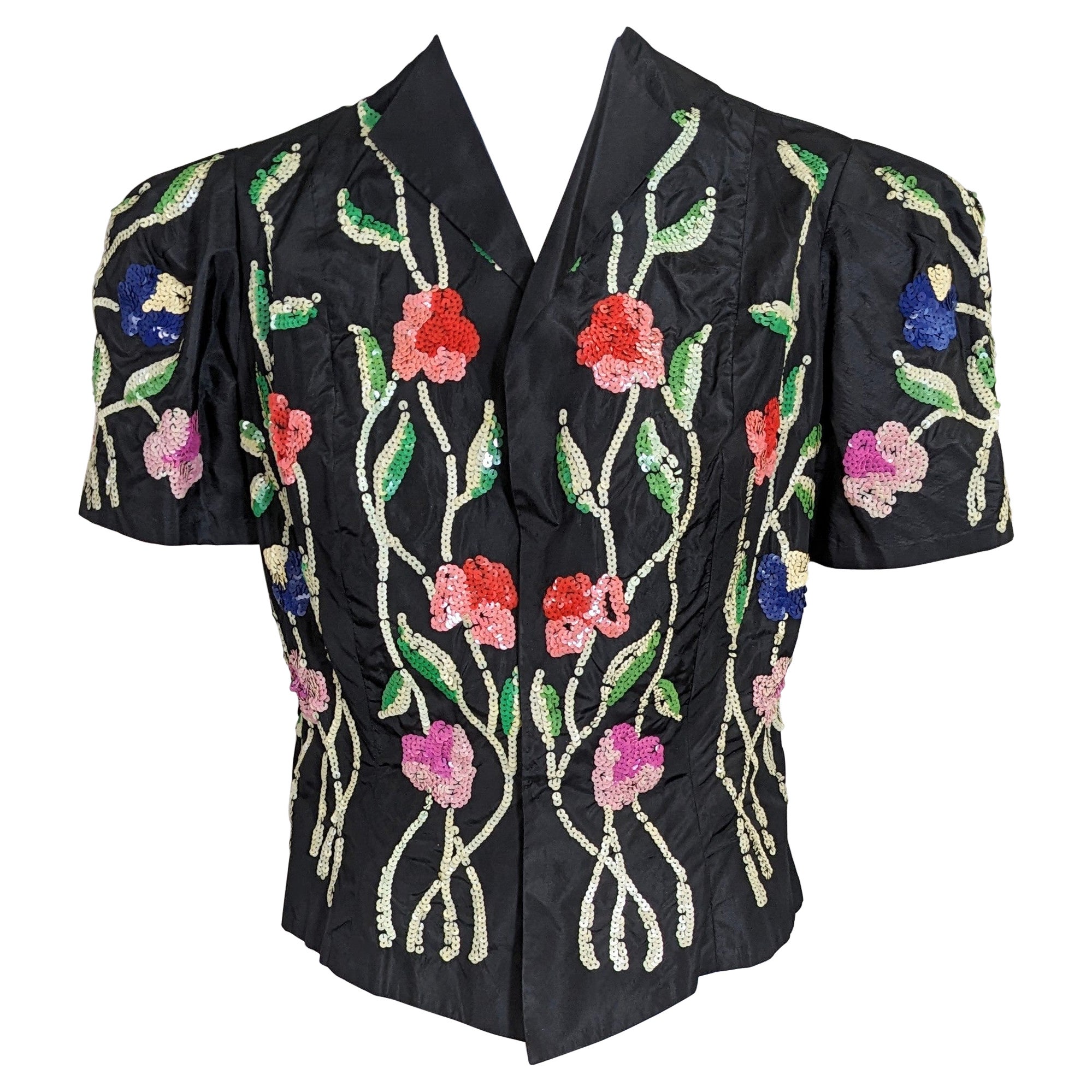 Art Deco Sequin Evening Jacket For Sale