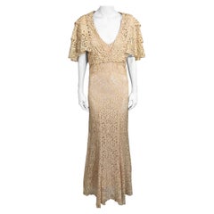 Elegante completo da sera in pizzo Art Deco