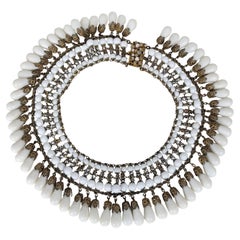 Miriam Haskell Milk Glass Pave Collar