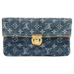 Louis Vuitton Blue Monogram Denim Pochette Clutch