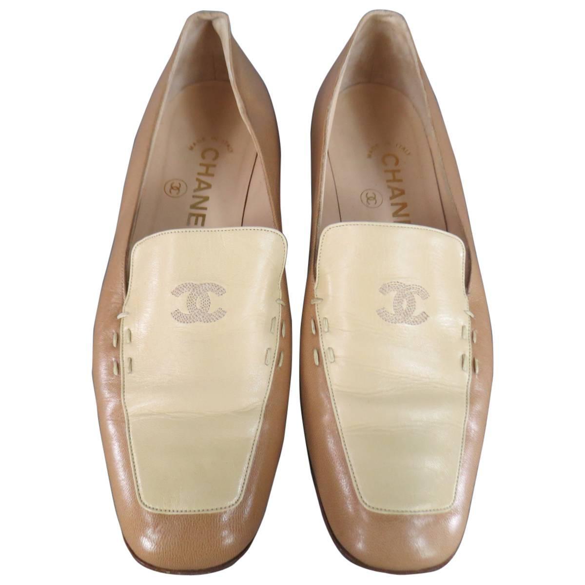 CHANEL 25S TEDDY LOAFER 15MM IN LIGHT BEIGE SUEDE GOLD HARDWRE