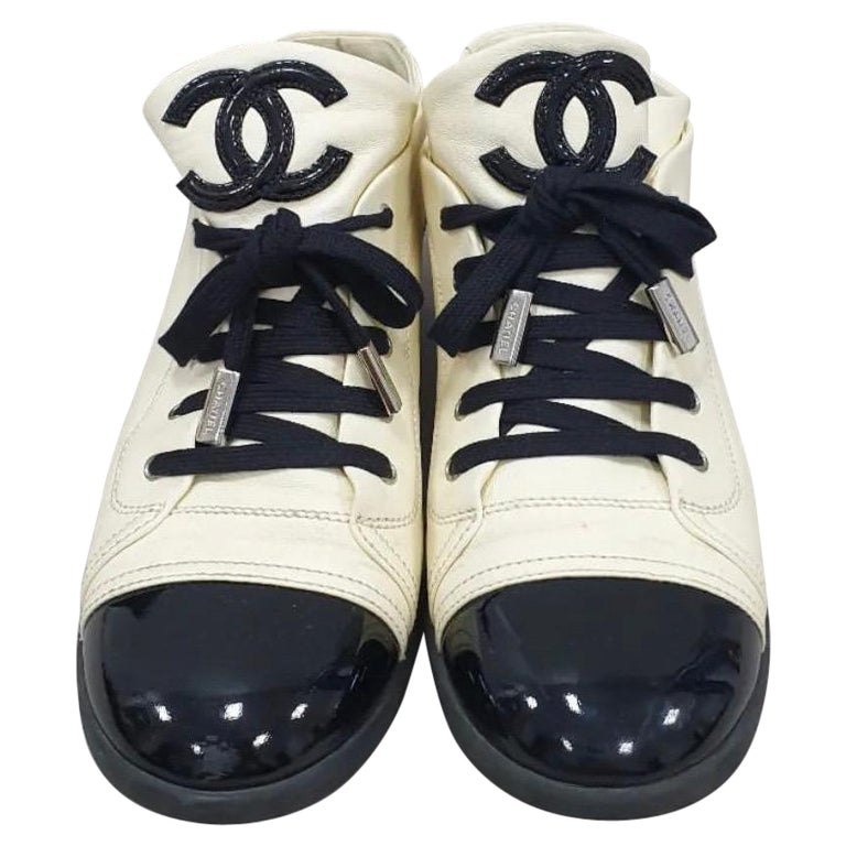 Chanel Fabric & Laminated White, Gold & Silver Low Top Sneakers - Sneak in  Peace