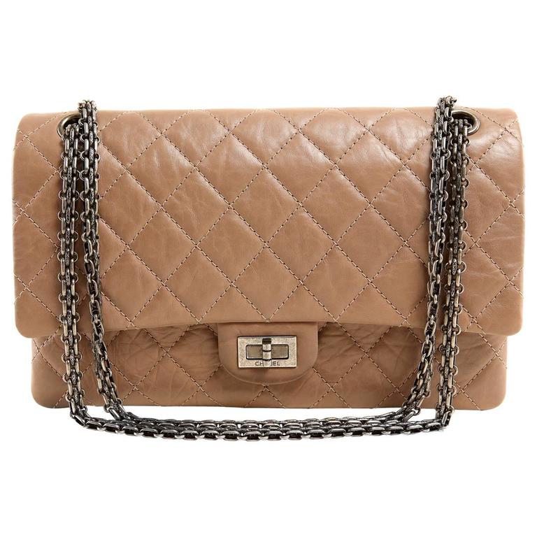 Chanel Camel Distressed Leather Reissue Flap Bag at 1stDibs  chanel  distressed leather bag, camel chanel bag, chanel camel bag