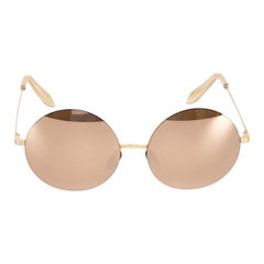 Victoria Beckham Gold Mirror Round Sunglasses