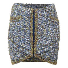 Chanel Zip Front Knit Mini Skirt Size M
