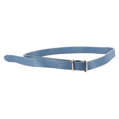 Used Burberry Blue Leather Skinny Belt