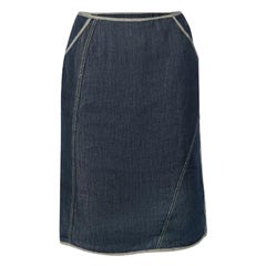 Nina Ricci - Jupe ajustée en jean bleu, taille M