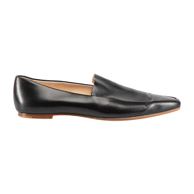 The Row Black Leather Pointed Slip-On Loafers Size IT 38 For Sale at ...