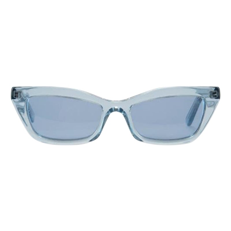 Balenciaga Blue Rectangular Sunglasses For Sale