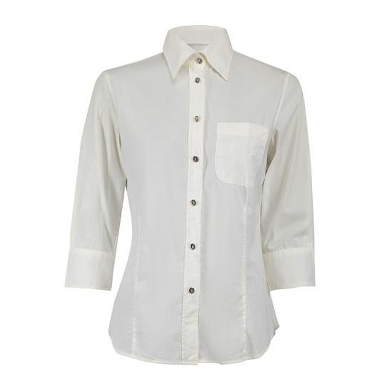 Burberry White Logo Embroidered Shirt Size S For Sale