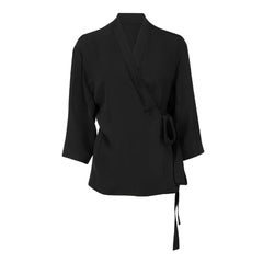 LK Bennett Black Alisa Kimono Wrap Jacket Size M