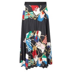 Sandro Gabriella Printed Pleated Midi Skirt Size M