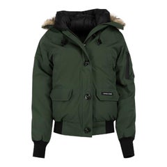 Used Canada Goose Green Fur Trim Chilliwack Down Jacket Size M