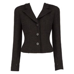 Chanel Vintage 2002 Veste à poches en tweed Brown Taille M