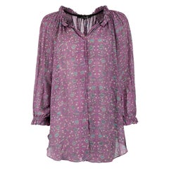 Isabel Marant Isabel Marant Etoile Purple Paisley Print Sheer Blouse Size S