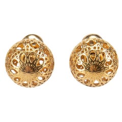 Dior Gold Tone Tribales Cannage Studs