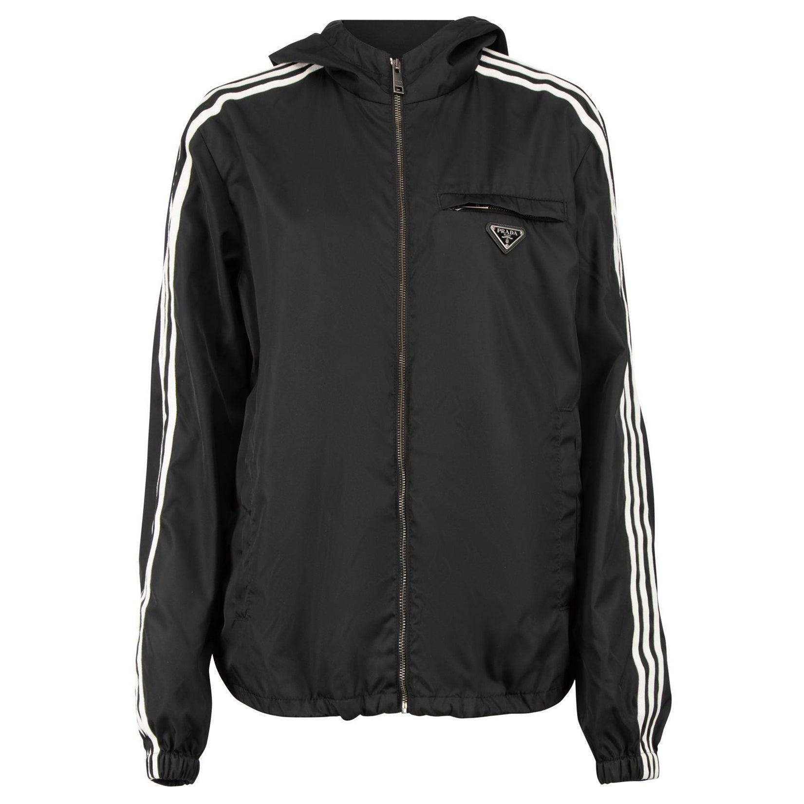 Prada Prada X Adidas Black Re-Nylon Track Jacket Size L