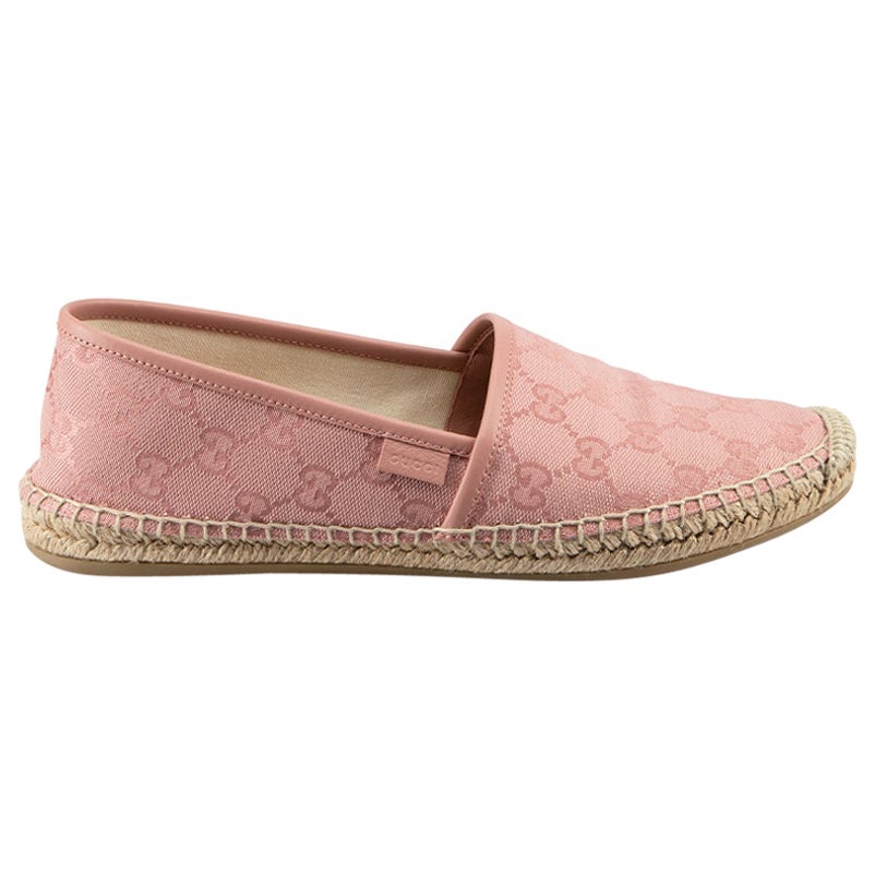 Gucci Pink GG Print Espadrilles Size IT 39.5 For Sale