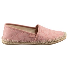 Used Gucci Pink GG Print Espadrilles Size IT 39.5