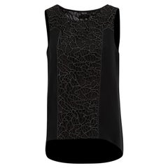 Used Rag & Bone Black Lace Panel Sleeveless Top Size M