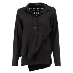 Ann Demeulemeester Black Asymmetric Tie Shirt Size XXS