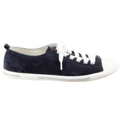 Used Prada Prada Sport Navy Suede Lace-Up Trainers Size IT 37