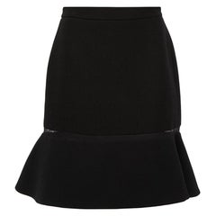 Dion Lee Black Mesh Panel Flared Hem Mini Skirt Size M