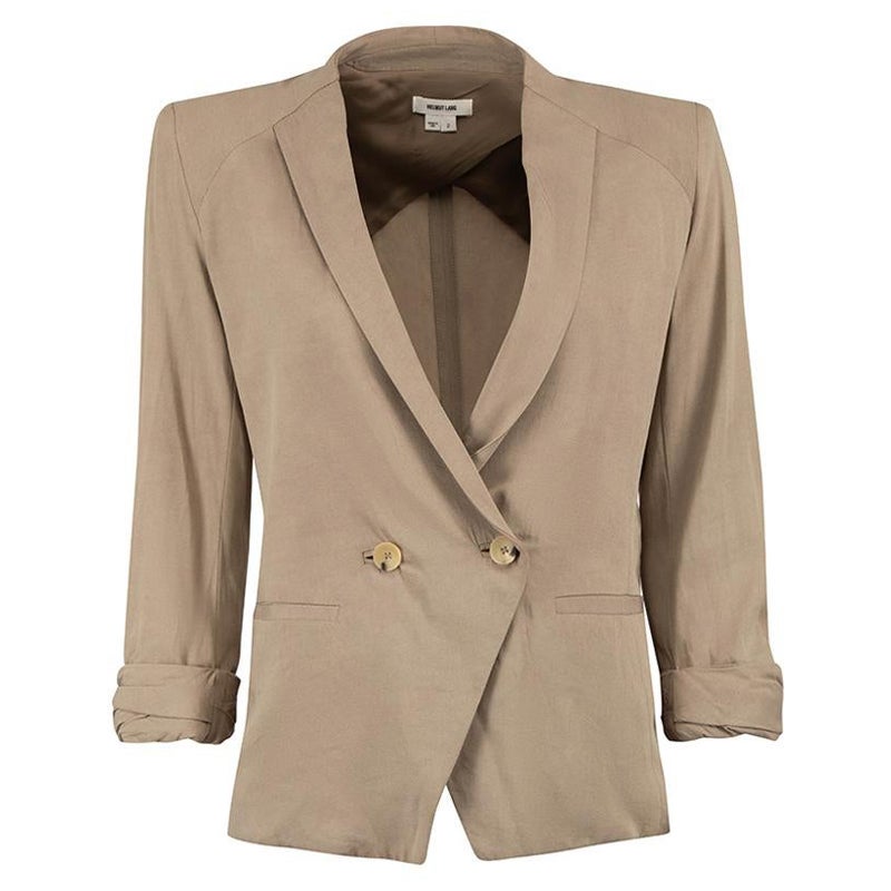 Helmut Lang Beige Double Breasted Blazer Size XS For Sale