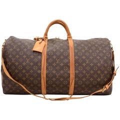 Vintage Louis Vuitton Keepall 60 Bandouliere Monogram Canvas Duffel Travel Bag