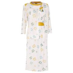 1970’s Ann Buck White Printed Jersey Two Piece 9