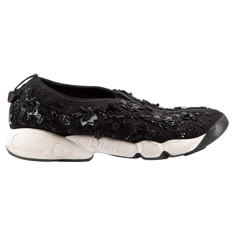 Dior Black Embellished Fusion Low Trainers Size IT 39 For Sale
