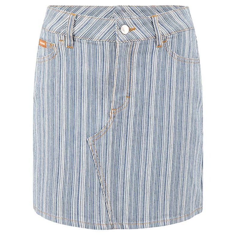 Alexa Chung Blue Denim Striped Mini Skirt Size S For Sale