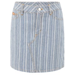 Used Alexa Chung Blue Denim Striped Mini Skirt Size S