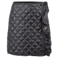 Moncler Black Gonna Quilted Wrap Mini Skirt Size M