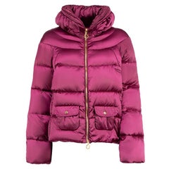 Used Moncler Purple Cropped Briancon Puffer Jacket Size S
