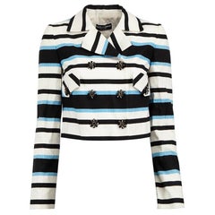 Dolce & Gabbana Striped Double Breast Crop Blazer Size XS
