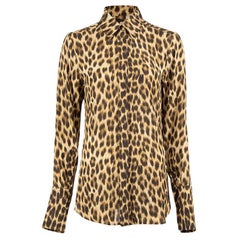 Sportmax Brown Leopard Print Bluse Größe L