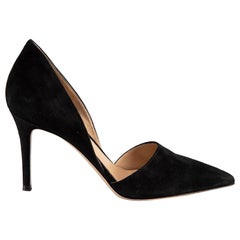Gianvito Rossi Black Suede D’Orsay Heels Size IT 38