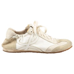 Loewe White Leather Ballet Runner Trainers Size IT 38